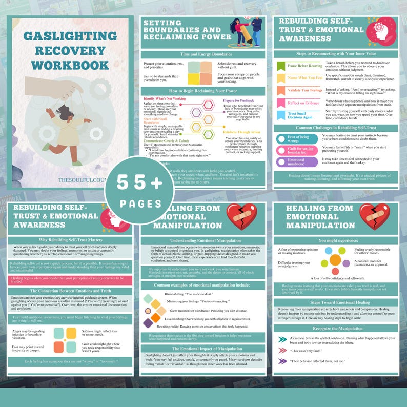 Gaslighting recovery workbook for healing and empowerment

Rebuild self-trust and confidence after emotional manipulation

Therapy-inspired self-help workbook for gaslighting survivors

Emotional healing worksheets for personal growth and recovery

Boundaries and self-awareness exercises for trauma recovery

Self-trust and empowerment workbook for emotional healing

Digital therapy resource for gaslighting recovery journey
