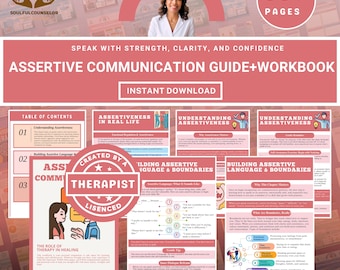 Assertive Communication Workbook: Boundaries, Confidence & Mental Health (PDF Download)