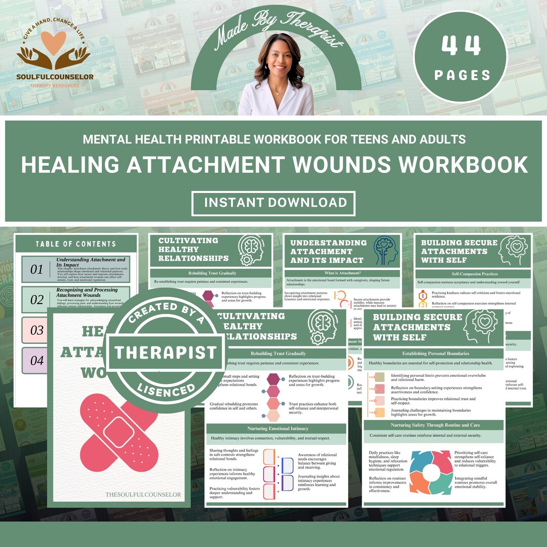 Healing Attachment Wounds Workbook for Teens & Adults, Reflective ...