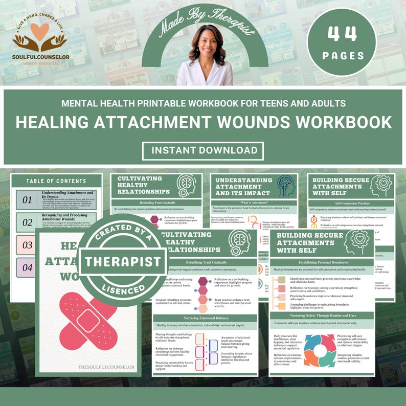 Healing Attachment Wounds Workbook for Teens & Adults, Reflective ...