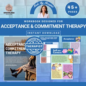 Pacchetto di quaderni di lavoro ACT per il cliente, terapia di accettazione e impegno, quaderno di lavoro ACT, defusione cognitiva, schede di lavoro per la terapia, risorse di auto-aiuto