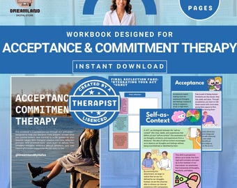 ACT Client Workbook: Acceptance Commitment Therapy Worksheets, Cognitive Defusion & Therapy Tools (PDF)