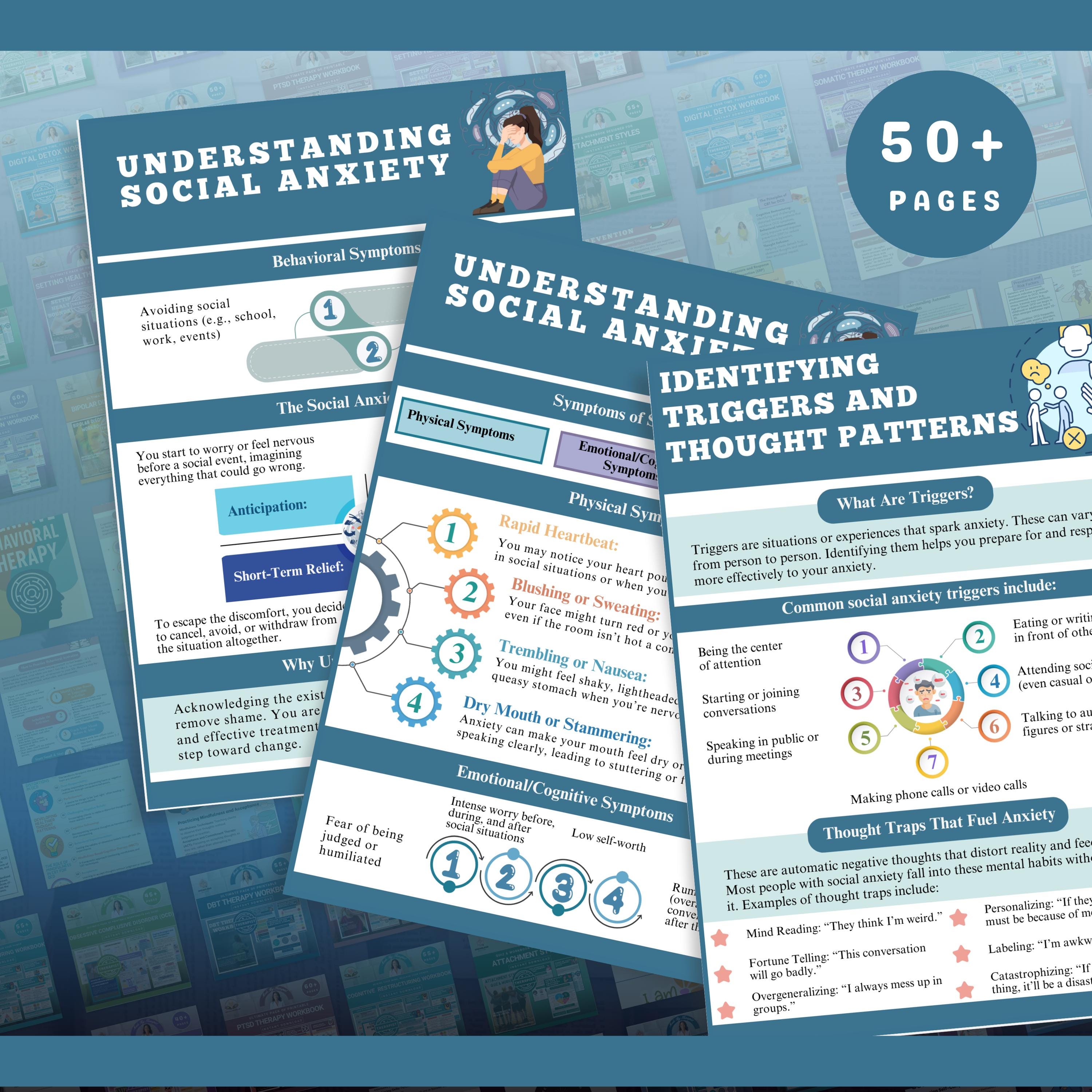 Social Anxiety Workbook: CBT Tools for Teens & Adults (digital Download ...