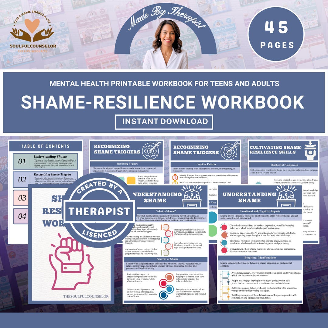 Shame-resilience Workbook, Teen & Adult Self-help Guide, Reflective ...