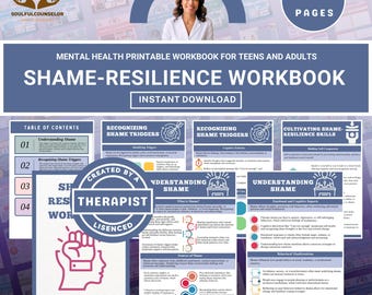 Shame-Resilience Workbook, Teen & Adult Self-Help Guide, Reflective Prompts | Printable PDF