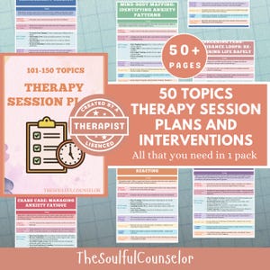 Gids voor therapie-interventies, sessieplan voor meer dan 50 onderwerpen, technieken voor geestelijke gezondheid, counselingaantekeningen, Cheatsheets voor psychotherapie, CGT, DGT-hulpmiddelen
