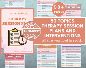 Counseling Interventions Guide, 50+ Structured Topics Session Plan, Mental Health Tools, Therapy Notes, Psychotherapy Cheat Sheet