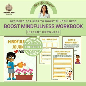 Diario de mindfulness para niños para fomentar la creatividad, Terapia infantil, Cuaderno de mindfulness, Desfusión cognitiva, Fichas de terapia