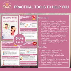 Shadow Work Workbook Cover

Self-Discovery Journal for Teens and Adults

Emotional Healing and Self-Reflection Exercises

Personal Growth and Self-Awareness Guide

Inner Self Exploration Workbook

Therapy-Inspired Shadow Work Exercises

50+ Page Self-Healing Workbook PDF
