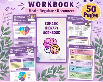 Somatic Therapy Workbook and Guide, Body-Based Trauma Healing and Mindfulness Tools for Teens and Adults, Printable PDF