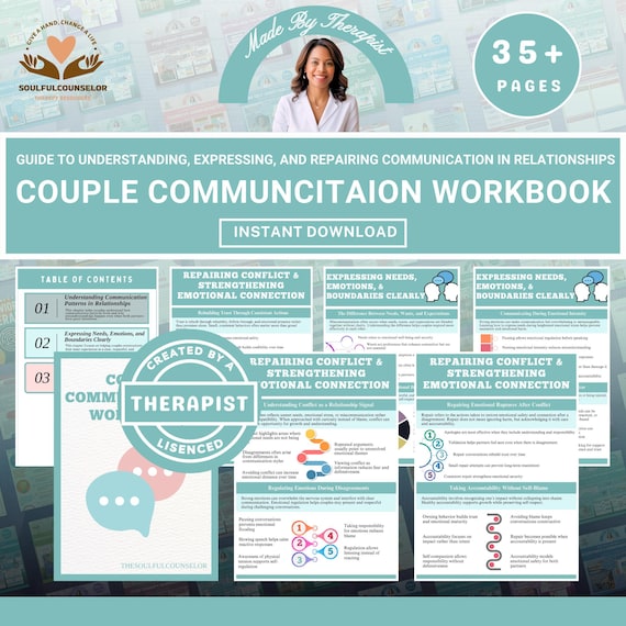 Couple Communication Workbook | Healthy Relationship Skills for Couples, Conflict Resolution & Emotional Connection Guide (Printable PDF)