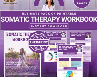 Somatic Therapy Workbook: Trauma-Informed Healing, Mind-Body Awareness (PDF Downloadable Tool, 50+ Pages)