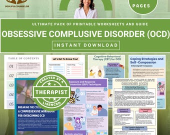 OCD Workbook: CBT Therapy, Intrusive Thought Management (Digital Download, 45+ Pages)