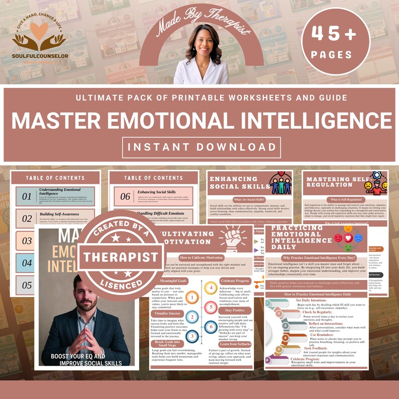 Emotional Intelligence Workbook, Self-awareness, Empathy (printable PDF ...