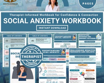 Social Anxiety Workbook: CBT Tools for Teens & Adults (Digital Download)