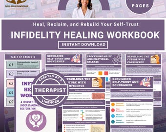 Infidelity Healing Workbook, Couples & Individuals (Printable PDF)
