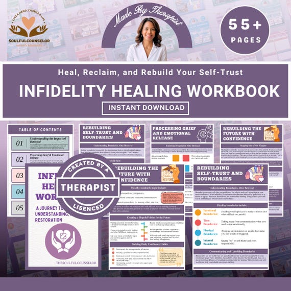 Infidelity Healing Workbook, Couples & Individuals (Printable PDF)