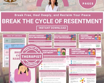 Resentment Recovery Workbook, Therapy Guide for Teens and Adults (Printable PDF)