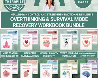 Overthinking & Trauma Recovery Workbook Bundle | Core Beliefs, Anxiety, Psychological Safety | 450+ Pages PDF