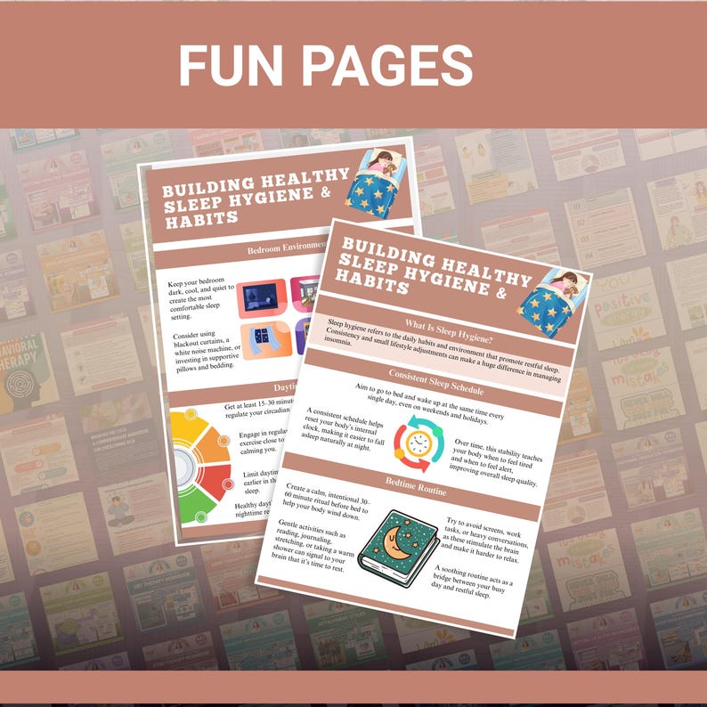 “Printable Sleep Workbook for Insomnia and Better Rest – Teens & Adults”

“Sleep Hygiene and Relaxation Tools – Digital Sleep Journal”

“Therapist-Informed Insomnia Workbook – 50+ Pages Printable PDF”

“Better Sleep Routine and Mind–Body Practices for Emotional Wellness”

“Calming Night Routine Workbook for Teens and Adults – Therapy Resource”