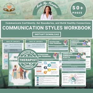 Communication Styles Workbook for Teens & Adults,  Navigating Friendship, Self-Esteem and Social Challenges, Build Confidence, Mental Health