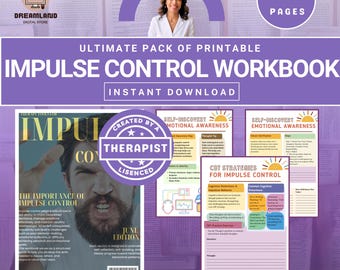 Impulse Control Workbook | CBT Therapy Guide (Digital Download)