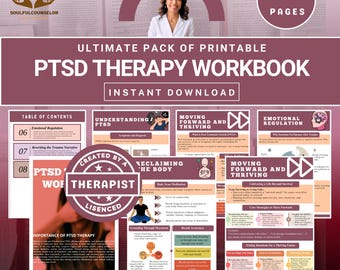 Trauma Recovery Workbook: Healing, PTSD Therapy Worksheets for Teens and Adults (PDF)