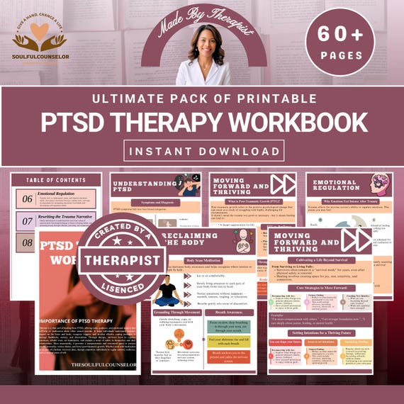 Trauma Recovery Workbook: Healing, PTSD Therapy Worksheets for Teens and Adults (PDF)