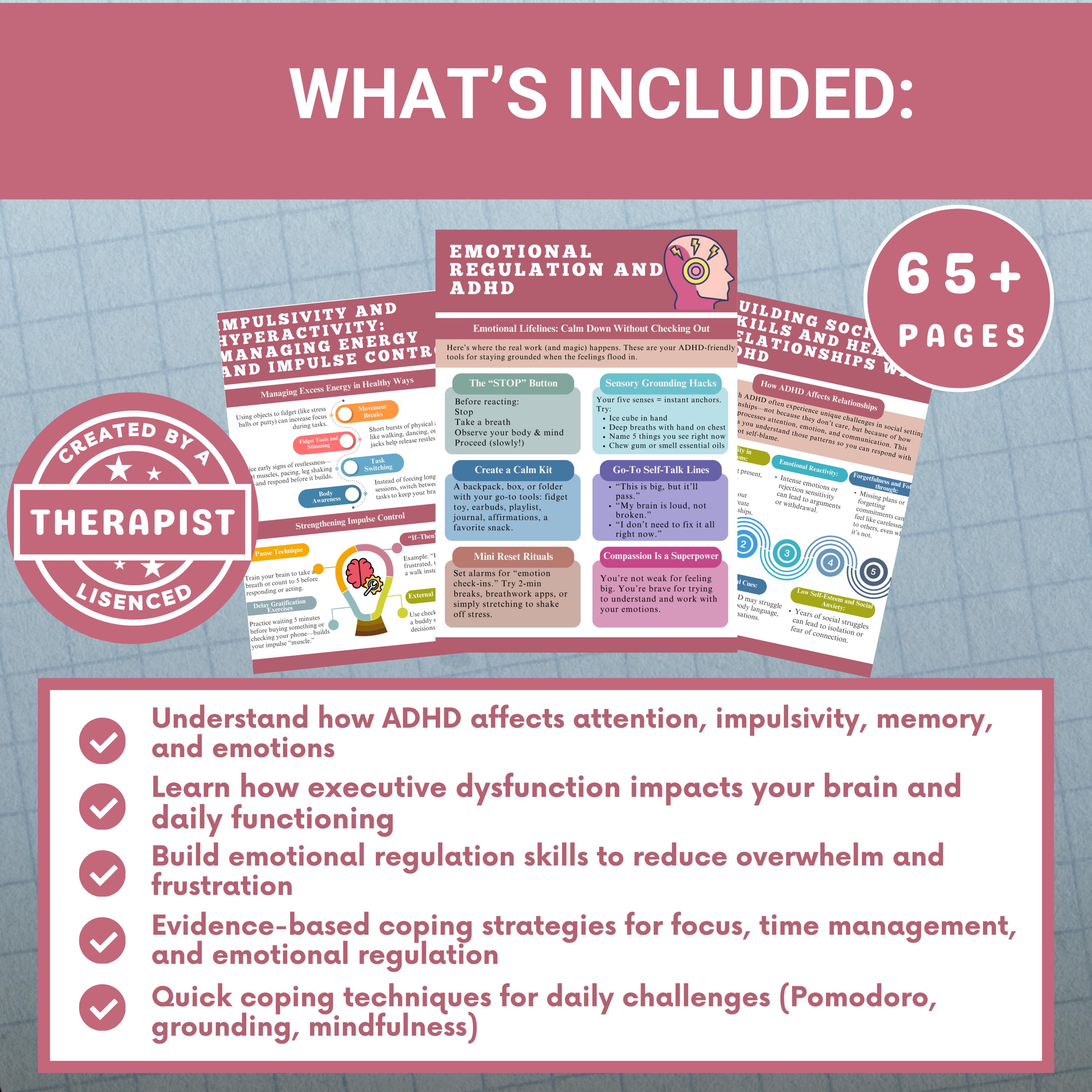 ADHD Workbook for Teens & Adults, Mental Health Guide (PDF) - Etsy
