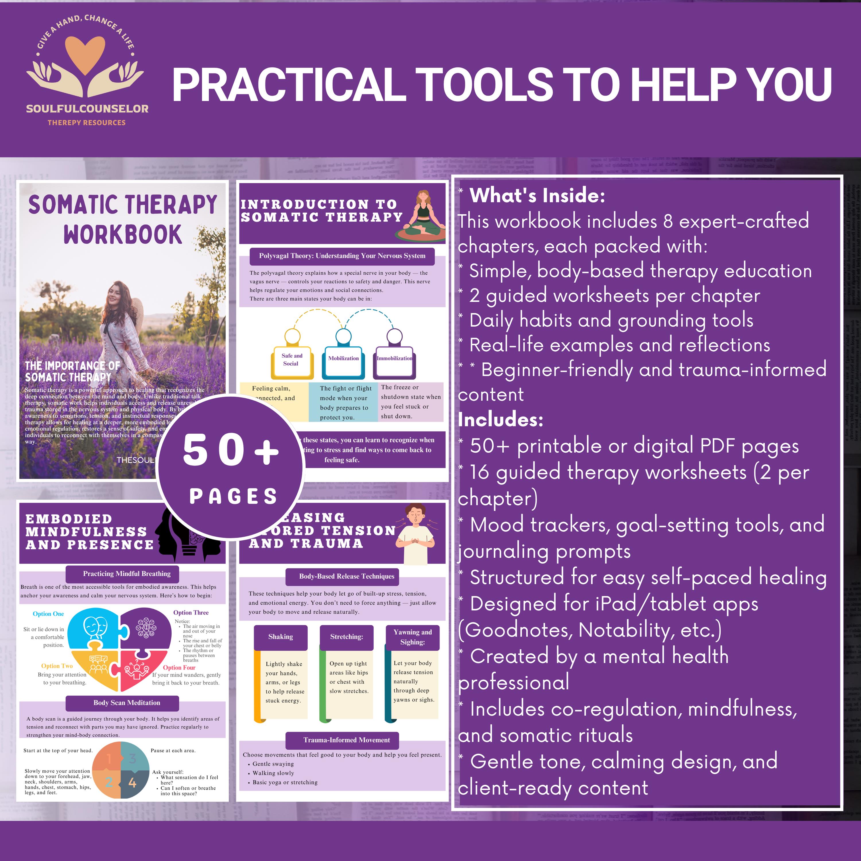 Somatic Therapy Workbook and Guide for Teens and Adults : Mental Health ...