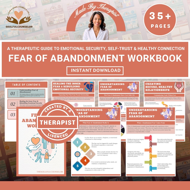 fear of abandonment workbook printable
attachment healing workbook pdf
emotional insecurity therapy guide
relationship anxiety workbook
abandonment wounds healing workbook
self trust and attachment workbook
therapeutic relationship workbook
mental health printable workbook