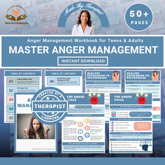 Anger Management Workbook: Coping Skills & Emotional Regulation (PDF Download)