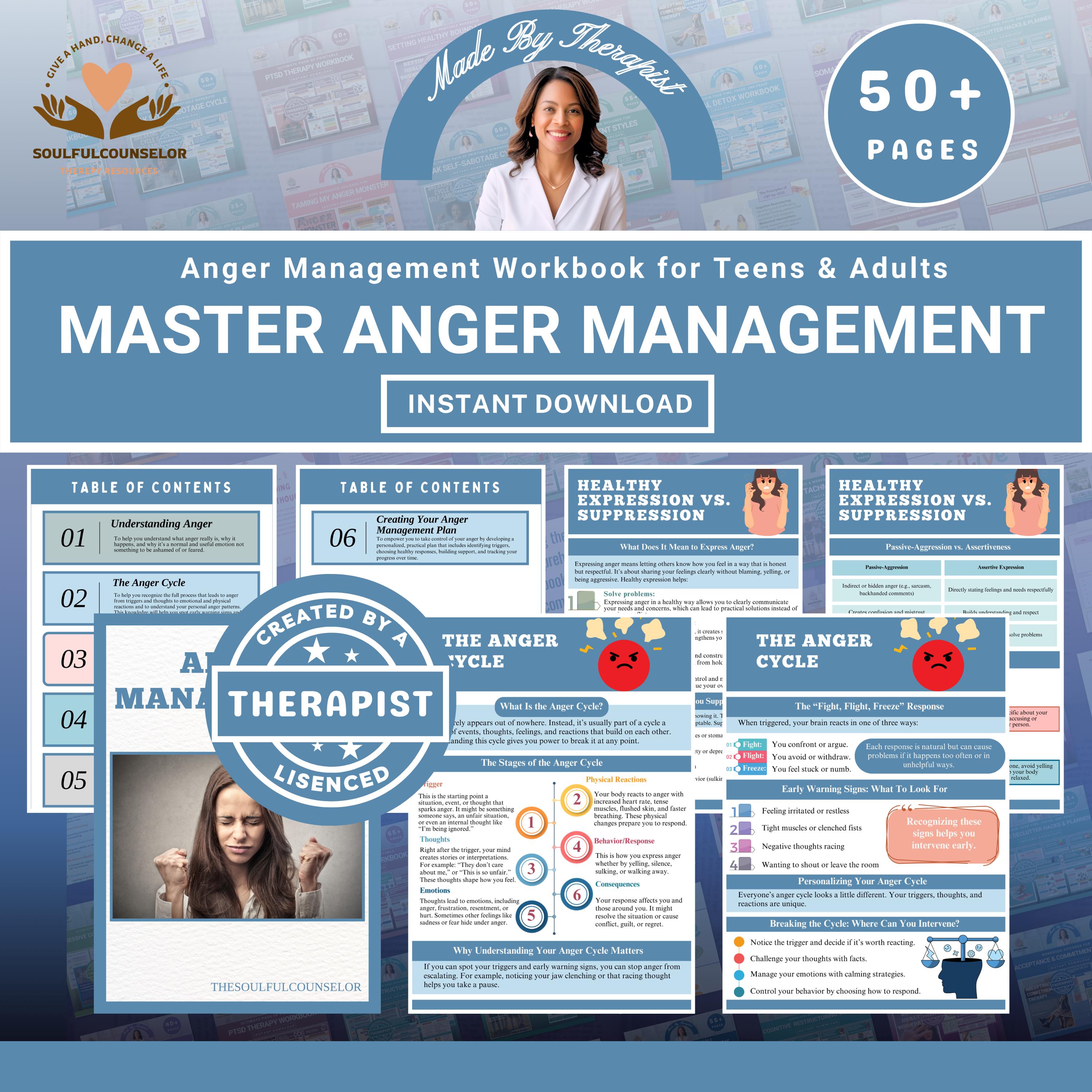 Anger Management Workbook: Coping Skills & Emotional Regulation (PDF ...