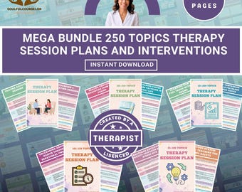 250 Therapy Interventions & Session Plans, Mental Health Techniques and resources (PDF)