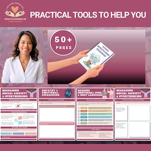 social intelligence workbook, emotional awareness journal, communication skills for teens, social anxiety help, therapist tools printable, social emotional learning PDF, empathy workbook, overthinking help, body language guide, digital therapy worksheets, printable mental health resource, conversation confidence workbook, social skills for adults