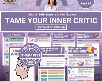 Inner Critic Workbook: Self-Esteem & Confidence Guide (PDF Printable)