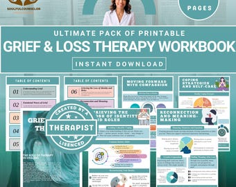 Grief & Loss Therapy Workbook, Emotional Regulation (Digital Download)