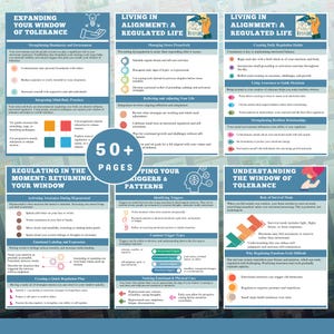 以下が含まれることがあります： 「Expanding Your Window of Tolerance」というタイトルの自己啓発ガイドと関連トピック。ストレス管理、感情の調整、トリガーの理解に関するセクションが含まれています。50ページ以上のガイドで、感情的な幸福を促進するように設計されています。
