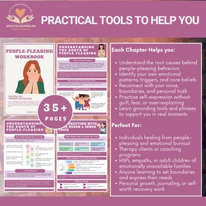 people pleasing workbook, people pleaser recovery, set boundaries workbook, self worth workbook, saying no workbook, assertiveness journal, emotional healing workbook, printable therapy workbook, self help for people pleasers, reclaim your voice, stop people pleasing, personal growth journal, trauma healing resources, inner child workbook, boundary setting