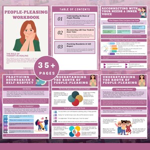 people pleasing workbook, people pleaser recovery, set boundaries workbook, self worth workbook, saying no workbook, assertiveness journal, emotional healing workbook, printable therapy workbook, self help for people pleasers, reclaim your voice, stop people pleasing, personal growth journal, trauma healing resources, inner child workbook, boundary setting