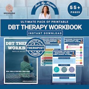 DBT Therapy Workbook, Dialectical Behavior Therapy Skills, Mental Health PDF, Emotional Regulation, Mindfulness, Self-Help Workbook