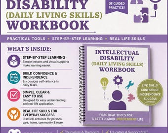Daily Living Skills Workbook for Intellectual Disability | Printable Life Skills Guide | Independence, Routine & Self-Care