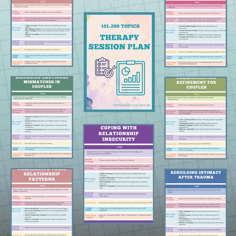 Therapy Interventions Guide, 50 Session Plans, Mental Health Techniques ...