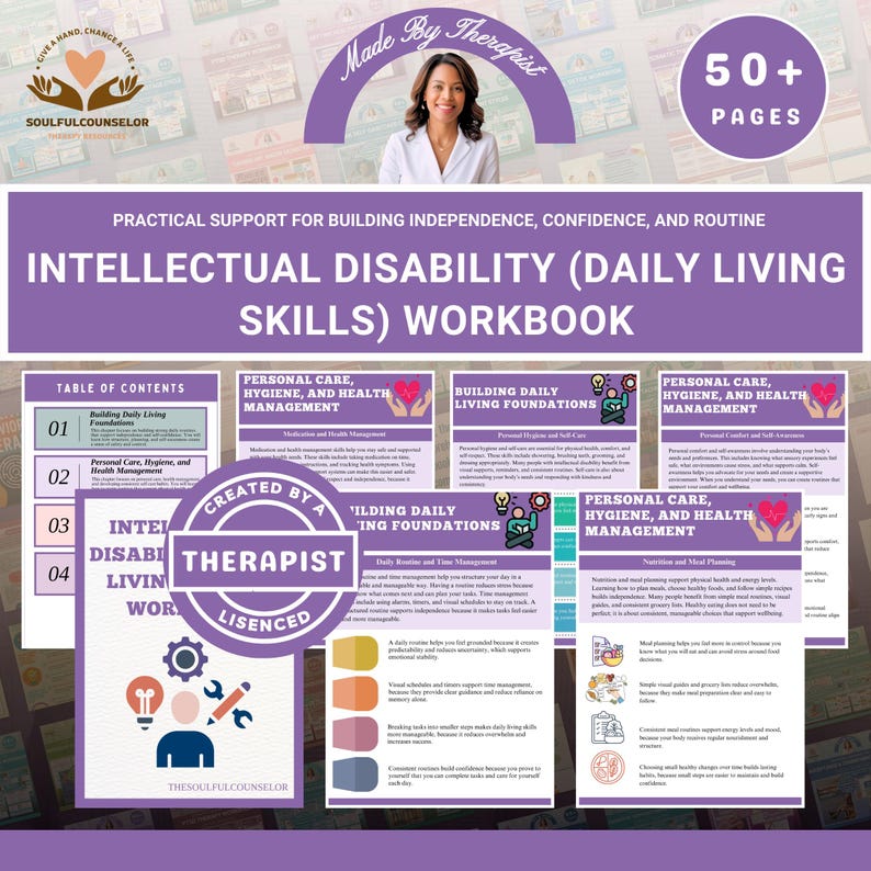 Daily Living Skills Workbook for Intellectual Disability | Printable ...