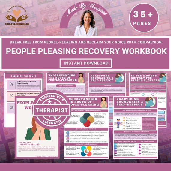 People-Pleasing Recovery Workbook: Boundaries, Self-Worth (PDF Download)