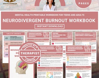Neurodivergent Burnout Recovery Workbook, Resilience and Energy Restoration Guide for Autistic and ADHD Adults, Printable PDF