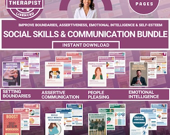 Social Skills Workbooks Value Bundle: CBT, Emotional and social Intelligence (PDF Downloads)
