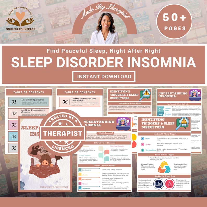 “Printable Sleep Workbook for Insomnia and Better Rest – Teens & Adults”

“Sleep Hygiene and Relaxation Tools – Digital Sleep Journal”

“Therapist-Informed Insomnia Workbook – 50+ Pages Printable PDF”

“Better Sleep Routine and Mind–Body Practices for Emotional Wellness”

“Calming Night Routine Workbook for Teens and Adults – Therapy Resource”