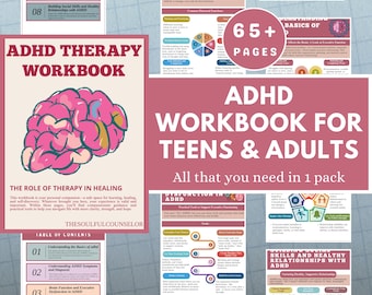 ADHD Workbook for Teens & Adults, Mental Health Guide (PDF)
