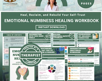 Emotional Numbness Healing Workbook, Printable Trauma Recovery Guide, Reconnect with Feelings, Self-Awareness & Emotional Safety